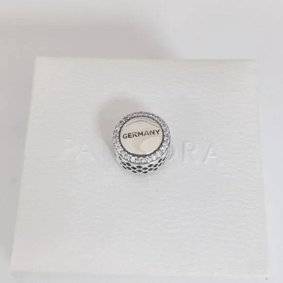 Pandora Germany Flag Bead Charm Exclusive Travel Pendant S925 Silver with box - Picture 7 of 9